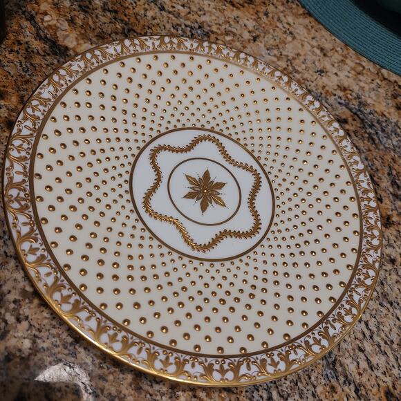 Antique Sèvres Heavy Gold White Hand painted Encrusted Plate - Picture 9 of 10